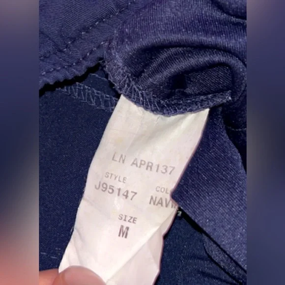 Jaanuu Men's Drawstring Jogger Navy Blue Pants Scrubs Zipper Clasp Pockets - Picture 3 of 9